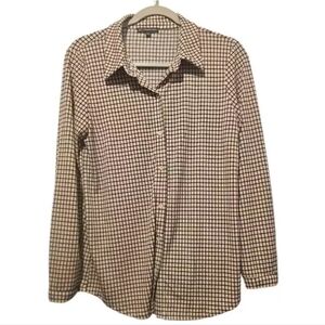 Adrianna Papell Womens Button Down Shirt Top Long Sleeve Size Small